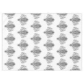 ヴィンテージエレガント白黒ダマスクデザイン テーブルクロス (正面(横))