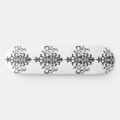 ヴィンテージエレガント白黒ダマスク スケートボード (横)