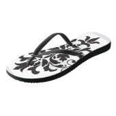 ヴィンテージエレガント白黒ダマスク ビーチサンダル (アングル)