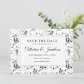 ヴィンテージエレガント白黒トイルキューピッドエンジェルス セーブザデート (スタンド正面)