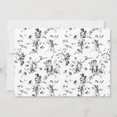 ヴィンテージエレガント白黒トイルキューピッドエンジェルス セーブザデート (裏面)