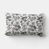 ヴィンテージエレガント白黒トイルディアリバーシブル ランバークッション (裏面)