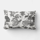 ヴィンテージエレガント白黒トイルディアリバーシブル ランバークッション (正面)