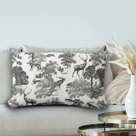 ヴィンテージエレガント白黒トイルディアリバーシブル ランバークッション