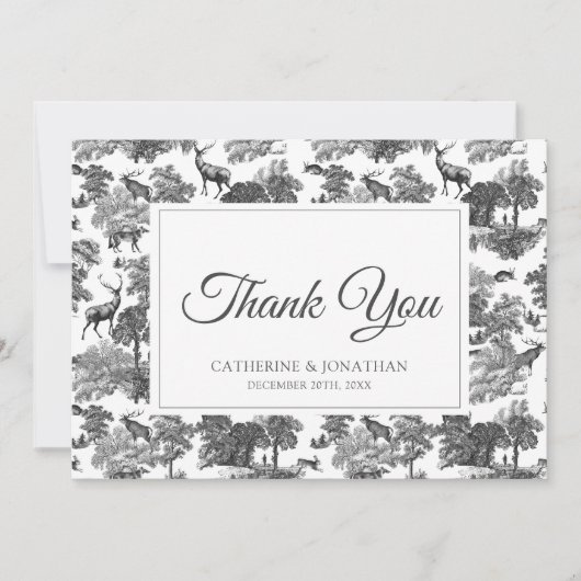 ヴィンテージエレガント白黒トイルディアー セーブザデート (正面)