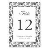 ヴィンテージエレガント白黒トイルディアー テーブルナンバー (正面)