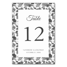 ヴィンテージエレガント白黒トイルディアー テーブルナンバー