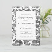 ヴィンテージエレガント白黒トイルディアー 招待状 (スタンド正面)