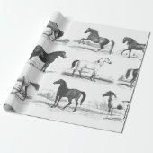 ヴィンテージエレガント白黒トイレホースブリーズ ラッピングペーパー (アンロールド)