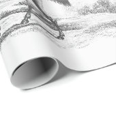 ヴィンテージエレガント白黒トイレホースブリーズ ラッピングペーパー (ロールコーナー)