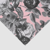 ヴィンテージエレガント白黒バラオンピンク 薄葉紙 (詳細)