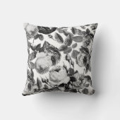 ヴィンテージエレガント白黒バラフローラ クッション (裏面)