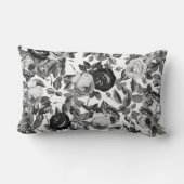 ヴィンテージエレガント白黒バラフローラ ランバークッション (裏面)