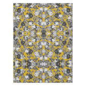 ヴィンテージエレガント白黒バラマスタードイエロー テーブルクロス (正面)