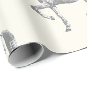 ヴィンテージエレガント白黒リピザナーホース ラッピングペーパー (ロールコーナー)