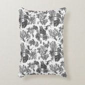 ヴィンテージエレガント白黒鹿パターン アクセントクッション (正面(垂直))