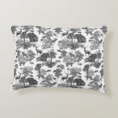 ヴィンテージエレガント白黒鹿パターン アクセントクッション (裏面)