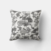 ヴィンテージエレガント白黒鹿パターン クッション (裏面)