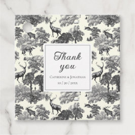 ヴィンテージエレガント白黒鹿パターン フェイバータグ