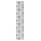 ヴィンテージエレガント白黒鹿パターン ミディアムテーブルランナー (正面)