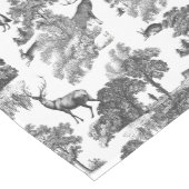 ヴィンテージエレガント白黒鹿パターン ミディアムテーブルランナー (コーナー)