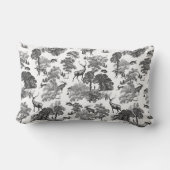 ヴィンテージエレガント白黒鹿パターン ランバークッション (裏面)