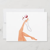 ヴィンテージエレガント真珠とプロセッコブライダルシャワー 招待状 (裏面)