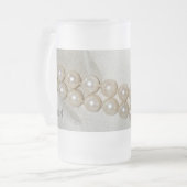 ヴィンテージエレガント真珠 フロストグラスビールジョッキ (正面左)