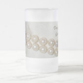 ヴィンテージエレガント真珠 フロストグラスビールジョッキ (中央)