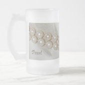 ヴィンテージエレガント真珠 フロストグラスビールジョッキ (左)