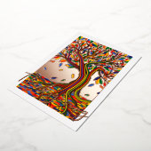 ヴィンテージエレガント秋の木の美しい装飾 箔シーズンカード (回転した状態)