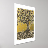 ヴィンテージエレガント秋の木の美しい装飾 箔ポスター (レイダウン)