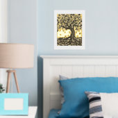 ヴィンテージエレガント秋の木の美しい装飾 箔ポスター (インサイチュ (寝室))