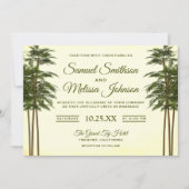 ヴィンテージエレガント竹植物結婚式招待状 招待状 (正面)