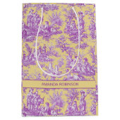 ヴィンテージエレガント紫イエロートイレデジュイ ミディアムペーパーバッグ (正面)