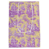 ヴィンテージエレガント紫イエロートイレデジュイ ミディアムペーパーバッグ (裏面)