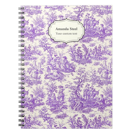 ヴィンテージエレガント紫トイルドジュウスモール ノートブック (正面)