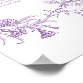 ヴィンテージエレガント紫結婚の座席表 ポスター (角)