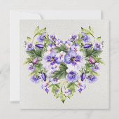 ヴィンテージエレガント紫色の水色フローラ 招待状 (裏面)