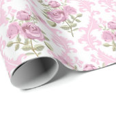 ヴィンテージエレガント紫色の花柄パーティーラップ ラッピングペーパー (ロールコーナー)