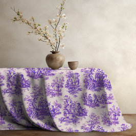 ヴィンテージエレガント紫色トワールデジュイミモノグラム テーブルクロス