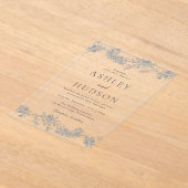 ヴィンテージエレガント結婚クラシックs アクリル招待状 (レイダウン)