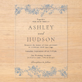 ヴィンテージエレガント結婚クラシックs アクリル招待状