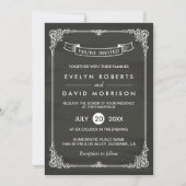 ヴィンテージエレガント結婚フォーマル枠 招待状 (正面)