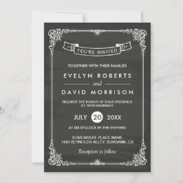 ヴィンテージエレガント結婚フォーマル枠 招待状
