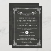 ヴィンテージエレガント結婚フォーマル枠 招待状 (正面/裏面)