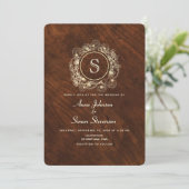 ヴィンテージエレガント結婚金ゴールド 招待状 (スタンド正面)