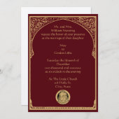 ヴィンテージエレガント縁ど&ゲネシュインディアン結婚ズ 招待状 (正面/裏面)