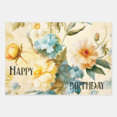 ヴィンテージエレガント花ロマンチック ラッピングペーパーシート (正面)