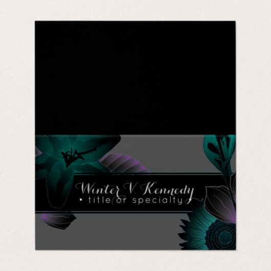 ヴィンテージエレガント花折りの紹介 名刺 (外部フラット)